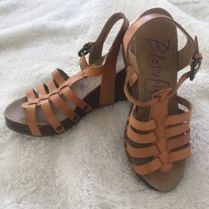 Lightly-used Blowfish cork wedges